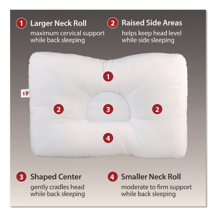 D-Core Cervical Pillow, Mid-Size, 23 X 5 X 15, White