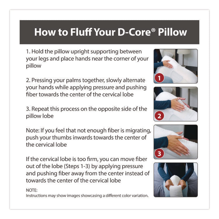 D-Core Cervical Pillow, Mid-Size, 23 X 5 X 15, White