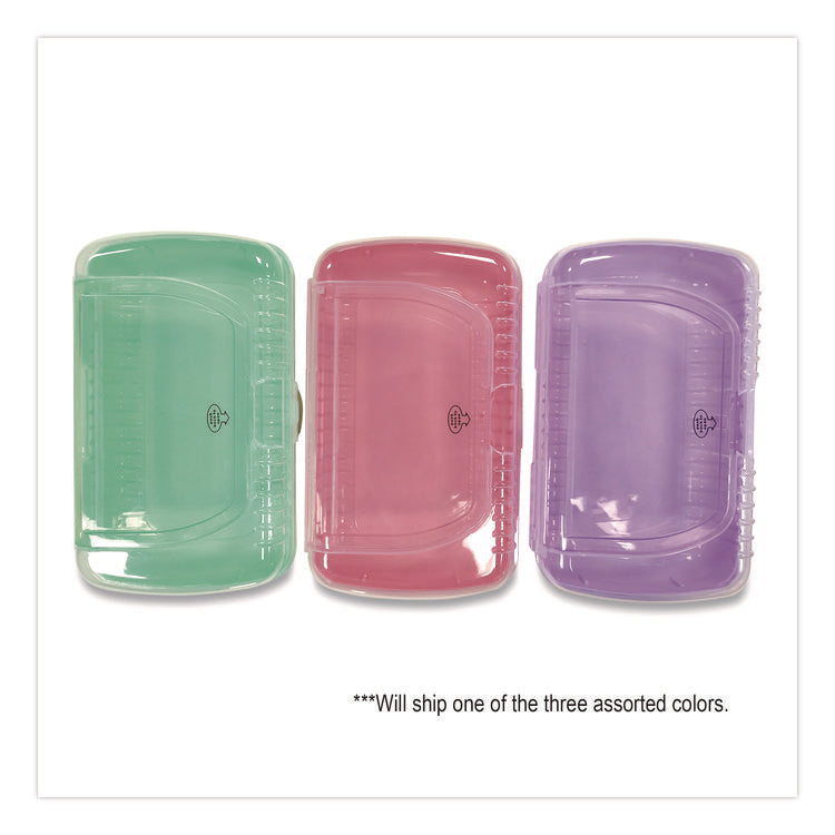 Pencil Case, 2 Compartments, 9.13" x 5.7" x 2.5", Randomly Assorted Color