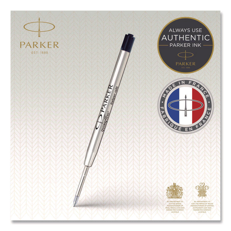 Refill For Parker Ballpoint Pens, Fine Conical Tip, Black Ink
