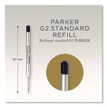 Refill For Parker Ballpoint Pens, Fine Conical Tip, Black Ink