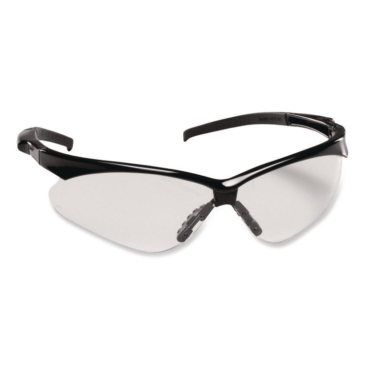 Adversary Optical Safety Glasses, Scratch-Resistant, Light Blue Lens, Black Frame