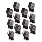 Ninja Nitrile Coating Nylon/Spandex Gloves, Large, Black/Gray, 12 Pairs