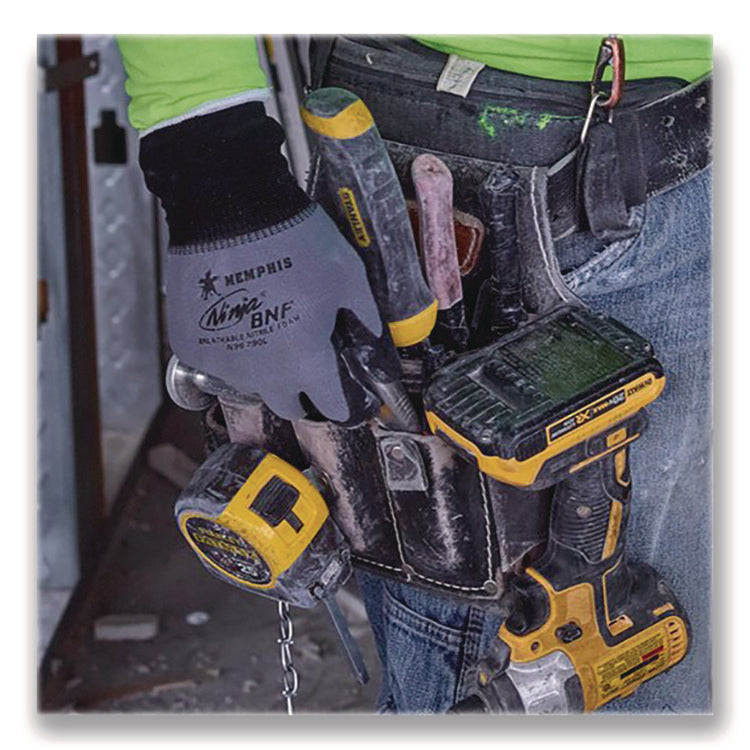 Ninja Nitrile Coating Nylon/Spandex Gloves, X-Large, Black/Gray, 12 Pairs