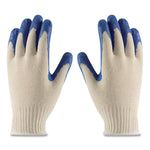 Seamless Knit Cotton/Polyester Gloves, EN388: 2011, Large, Natural/Blue, 12 Pairs