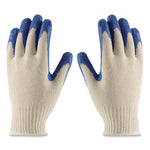 Seamless Knit Cotton/Polyester Gloves, EN388: 2011, Medium, Natural/Blue, 12 Pairs