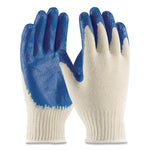 Seamless Knit Cotton/Polyester Gloves, EN388: 2011, Small, Natural/Blue, 12 Pairs