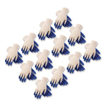 Seamless Knit Cotton/Polyester Gloves, EN388: 2011, Small, Natural/Blue, 12 Pairs