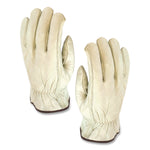 Economy Grade Top-Grain Cowhide Leather Work Gloves, Gunn Cut, Wing Thumb, Small, Tan, Pair