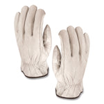 Top-Grain Pigskin Leather Drivers Gloves, Gunn Cut, Keystone Thumb, Medium, Gray, Pair