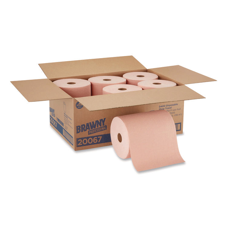 goRag Premium All-Purpose DRC Roll Wipers, 10" x 250 ft, Orange, 6/Carton