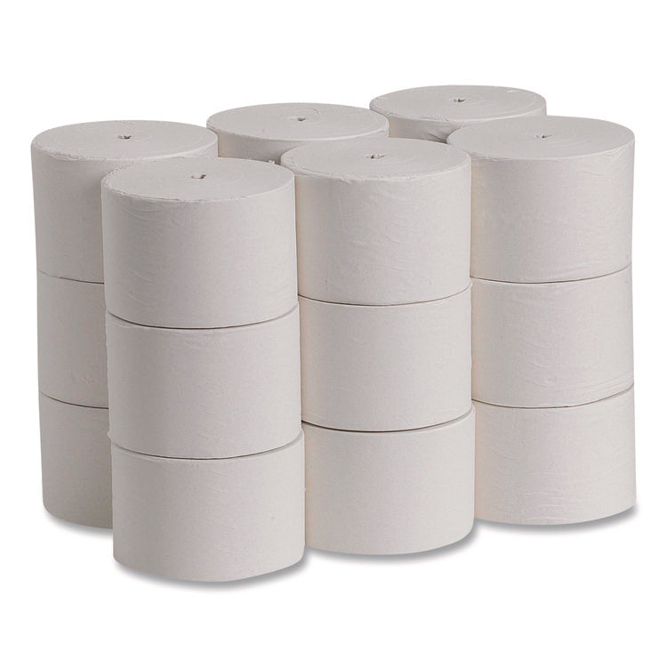 Compact Coreless 1-Ply Bath Tissue, Septic Safe, White, 3,000 Sheets/Roll, 18 Rolls/Carton