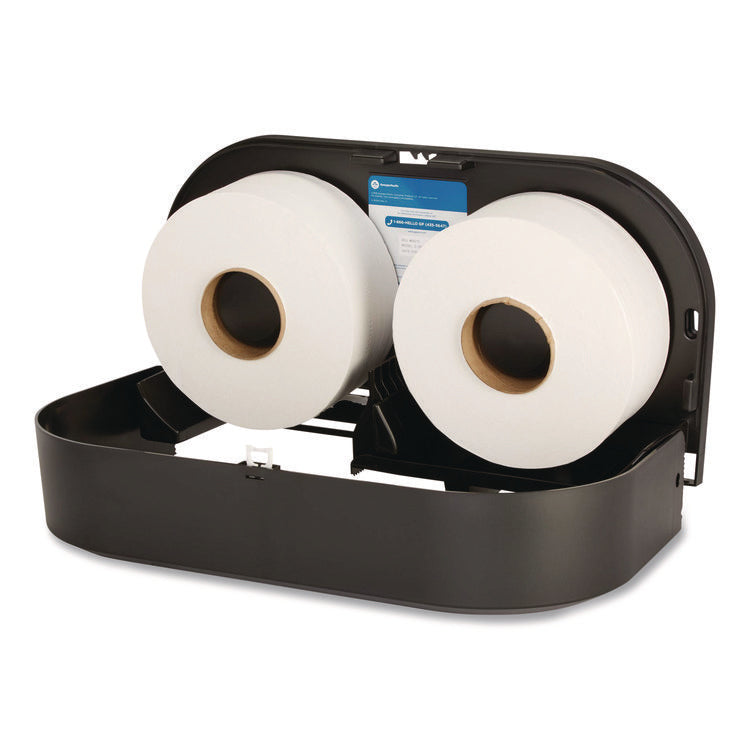 Jumbo Jr. Bathroom Tissue Dispenser, Double Roll, 22.1 x 4.8 x 12.1, Black