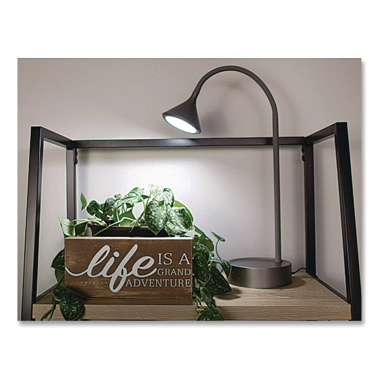 Flexible Gooseneck LED Desk Lamp, with USB Port, Gray