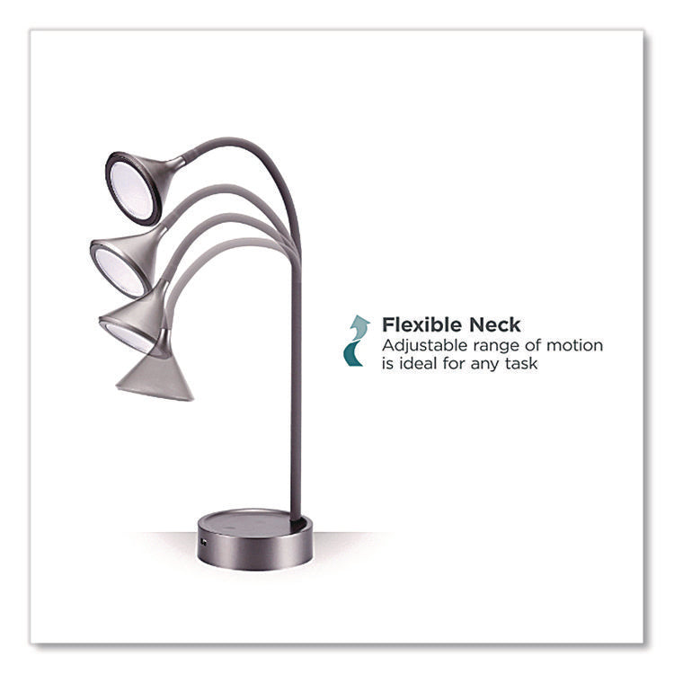 Flexible Gooseneck LED Desk Lamp, with USB Port, Gray