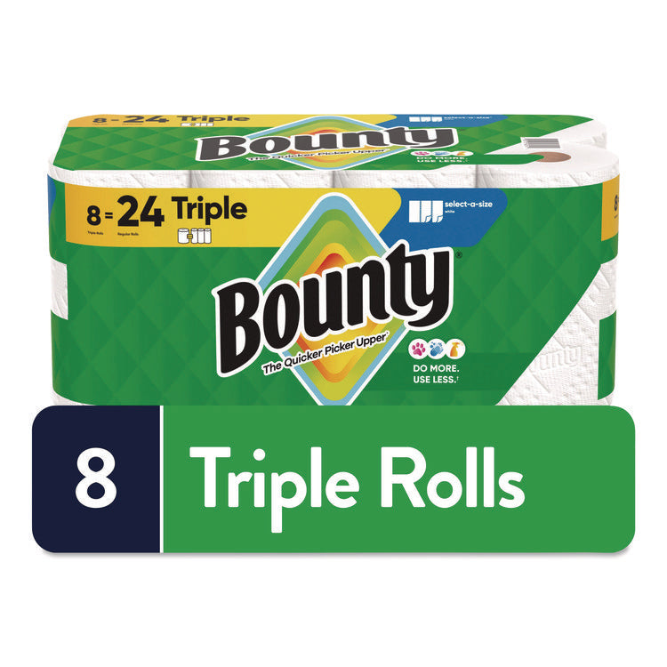 Select-a-Size Kitchen Roll Paper Towels, 2-Ply, White, 6 x 11, 123 Sheets/Roll, 8 Triple Rolls/Carton