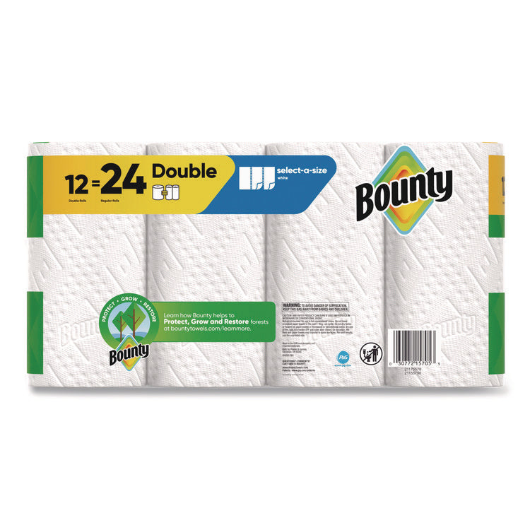 Select-a-Size Kitchen Roll Paper Towels, 2-Ply, 5.9 x 11, White, 82 Sheets/Double Roll, 12 Rolls/Carton