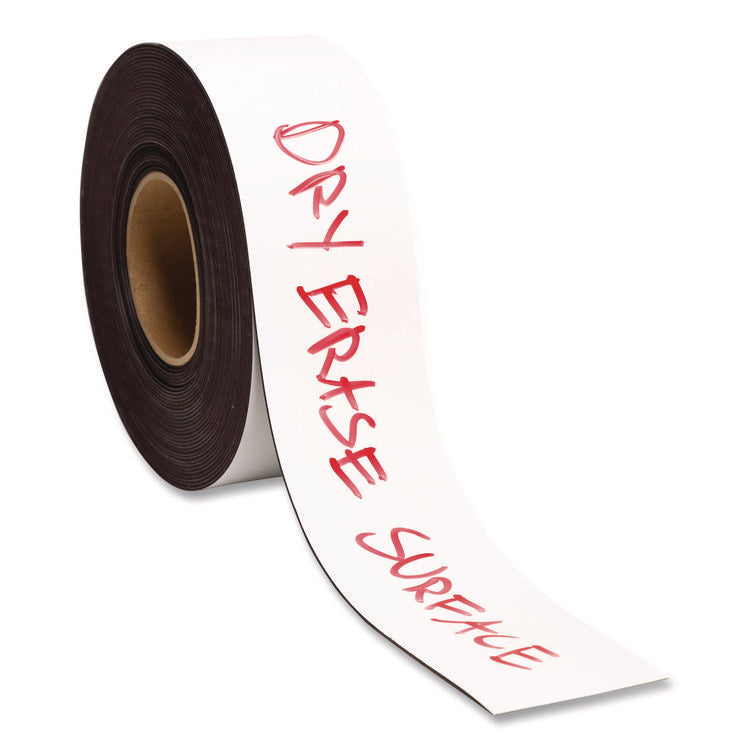 Dry Erase Magnetic Tape Roll, 3" x 50 ft, White