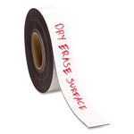 Dry Erase Magnetic Tape Roll, 2" x 50 ft, White