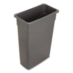 TrimLine Rectangle Waste Container, 23 gal, Plastic, Gray, 4/Carton