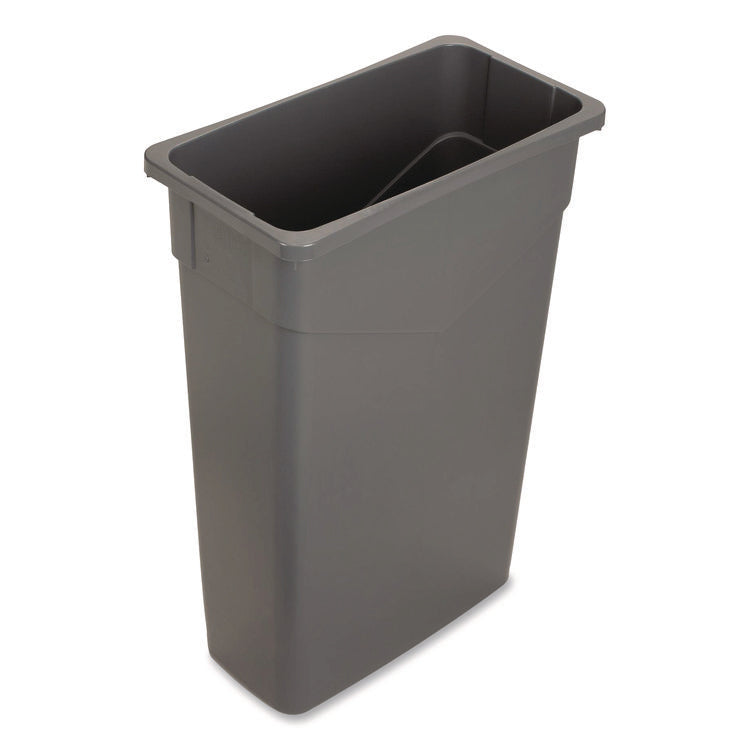 TrimLine Rectangle Waste Container, 23 gal, Plastic, Gray, 4/Carton