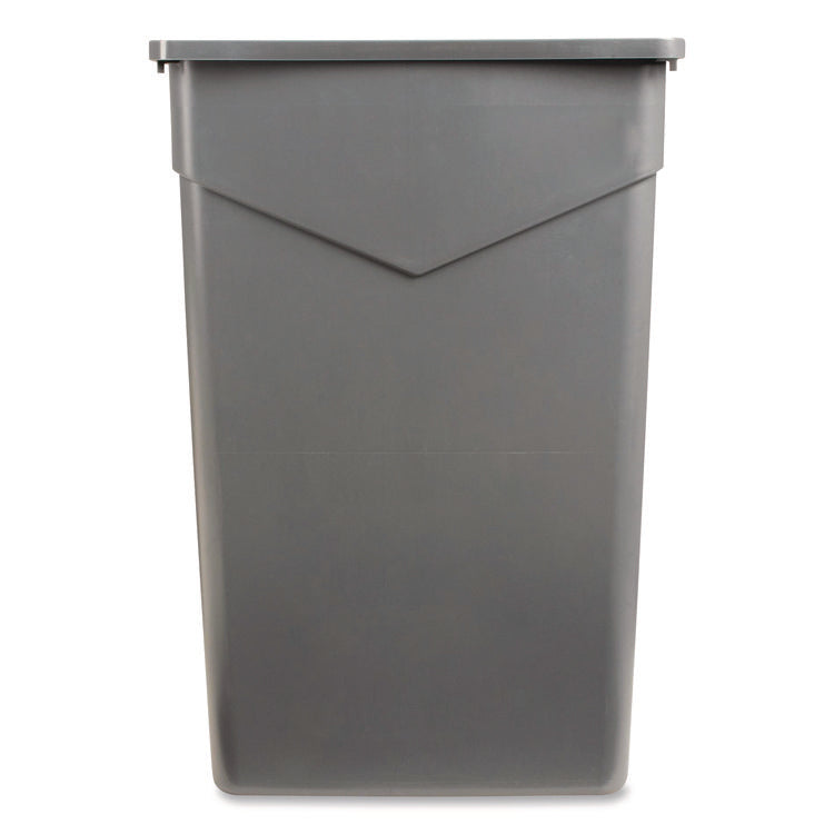 TrimLine Rectangle Waste Container, 23 gal, Plastic, Gray, 4/Carton
