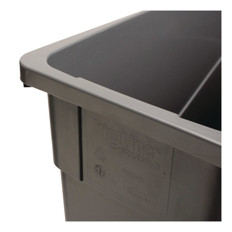 TrimLine Rectangle Waste Container, 23 gal, Plastic, Gray, 4/Carton