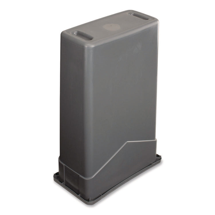 TrimLine Rectangle Waste Container, 23 gal, Plastic, Gray, 4/Carton