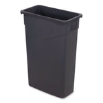TrimLine Rectangle Waste Container, 23 gal, Plastic, Gray, 4/Carton