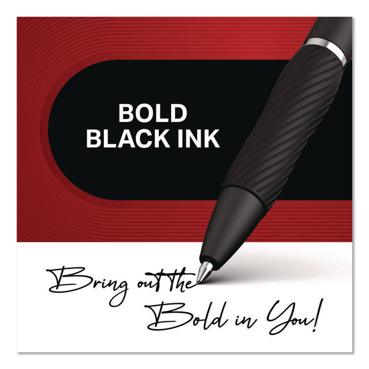 S-Gel High-Performance Gel Pen, Retractable, Medium 0.7 mm, Black Ink, Black Barrel, 8/Pack