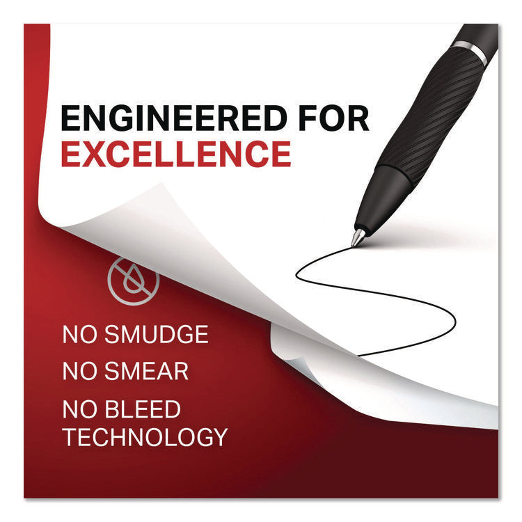 S-Gel High-Performance Gel Pen, Retractable, Medium 0.7 mm, Black Ink, Black Barrel, 8/Pack