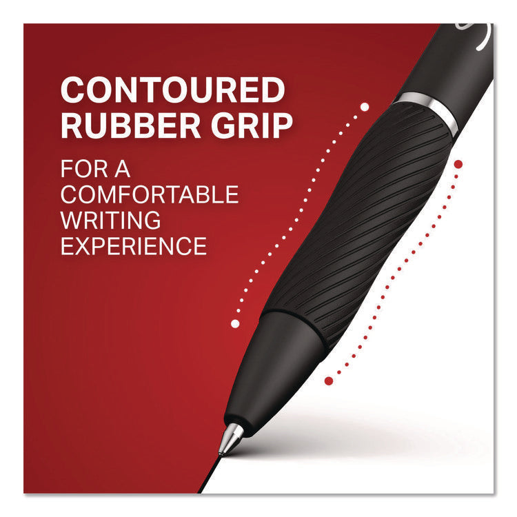 S-Gel High-Performance Gel Pen, Retractable, Medium 0.7 mm, Black Ink, Black Barrel, 8/Pack