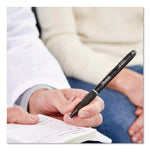 S-Gel High-Performance Gel Pen, Retractable, Medium 0.7 mm, Black Ink, Black Barrel, 8/Pack