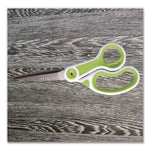 CarboTitanium Bonded Scissors, 8" Long, 3.25" Cut Length, Straight White/Green Handle