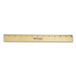 Beveled Wood Ruler, Standard, 12" Long, Natural Hardwood, 12/pack