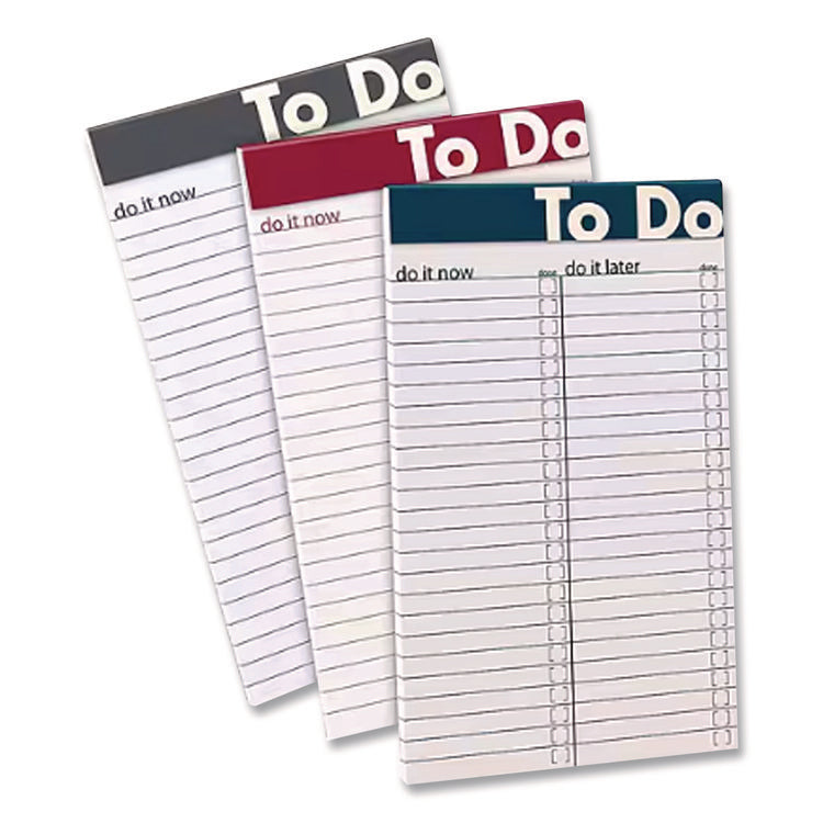 To Do Notepads, List-Management Format, Randomly Assorted Headband Colors, 50 White 5 X 8 Sheets