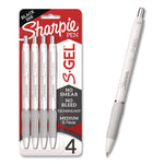 S-Gel Fashion Barrel Gel Pen, Retractable, Medium 0.7 Mm, Black Ink, Pearl White Barrel, 4/pack