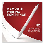 S-Gel Fashion Barrel Gel Pen, Retractable, Medium 0.7 Mm, Black Ink, Pearl White Barrel, 4/pack