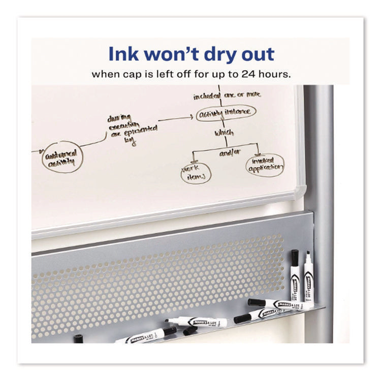 MARKS A LOT Desk-Style Dry Erase Markers, Broad Chisel Tip, Black