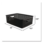 Plastic Weave Bin, Medium, 14" X 10.5" X 4.63", Black