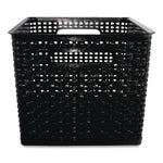 Plastic Weave Bin, Large, 13.5" X 10.5" X 8.75", Black