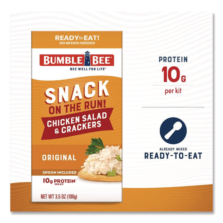 Snack On The Run Chicken Salad With Crackers, 3.5 Oz Pack, 12/carton