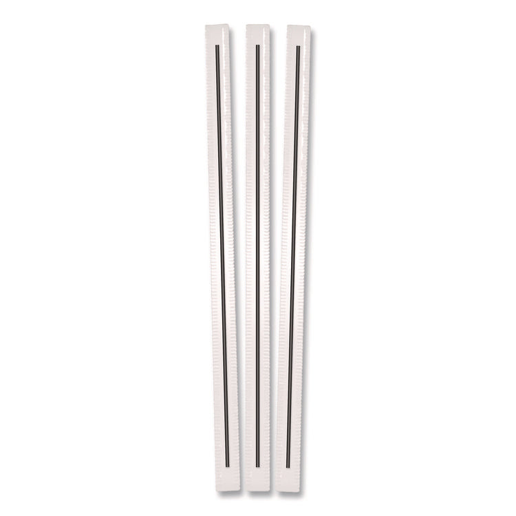 Wrapped Polypropylene Stirrers, 7.75", Black, 500/Box