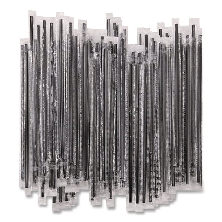 Wrapped Polypropylene Stirrers, 7.75", Black, 500/Box