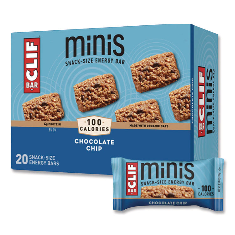 Energy Bar, Mini Chocolate Chip, 0.99 Oz Bar, 20/box