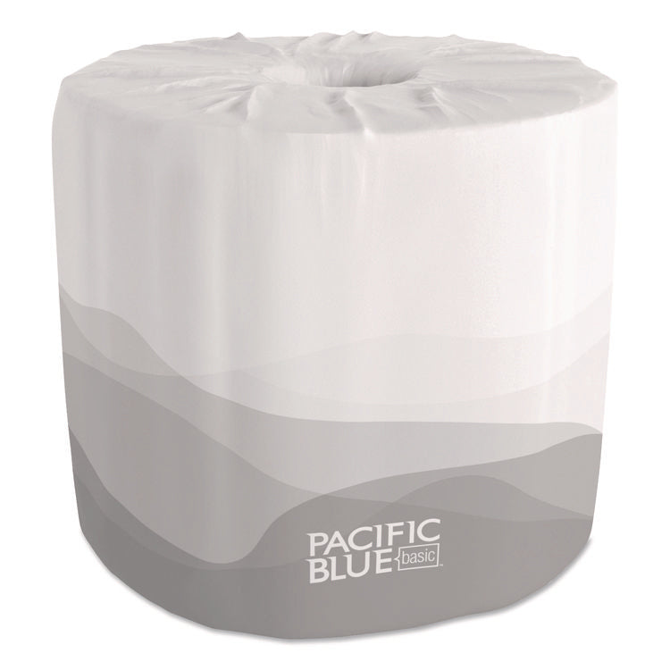 Pacific Blue Basic Embossed Bathroom Tissue, Septic Safe, 1-Ply, White, 550/roll, 80 Rolls/carton