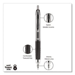 Signo 207 Gel Pen, Retractable, Medium 0.7 Mm, Black Ink, Smoke/black Barrel, Dozen