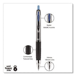 Signo 207 Gel Pen, Retractable, Medium 0.7 Mm, Blue Ink, Smoke/black/blue Barrel, Dozen