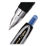 Signo 207 Gel Pen, Retractable, Fine 0.5 mm, Blue Ink, Smoke/Black/Blue Barrel, Dozen