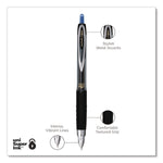 Signo 207 Gel Pen, Retractable, Fine 0.5 mm, Blue Ink, Smoke/Black/Blue Barrel, Dozen